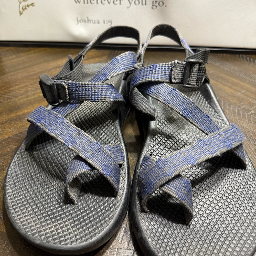 Chaco Blue and Black Sandals Men SZ 10- Box10